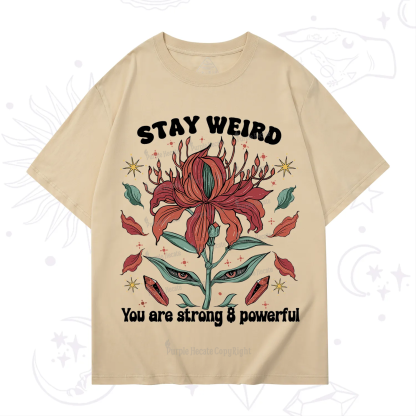 Purplehecate Stay Weird Floral T-Shirt