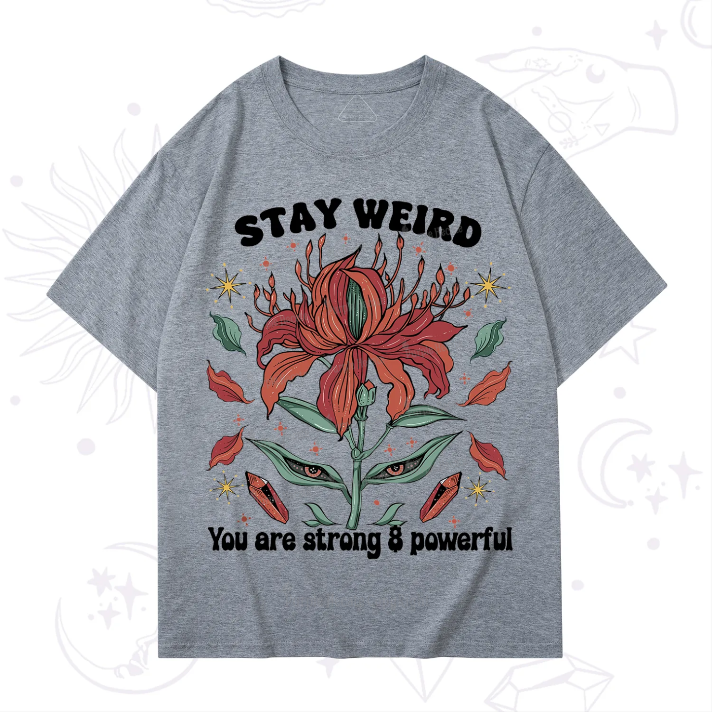 Purplehecate Stay Weird Floral T-Shirt