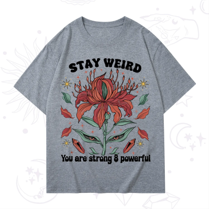 Purplehecate Stay Weird Floral T-Shirt