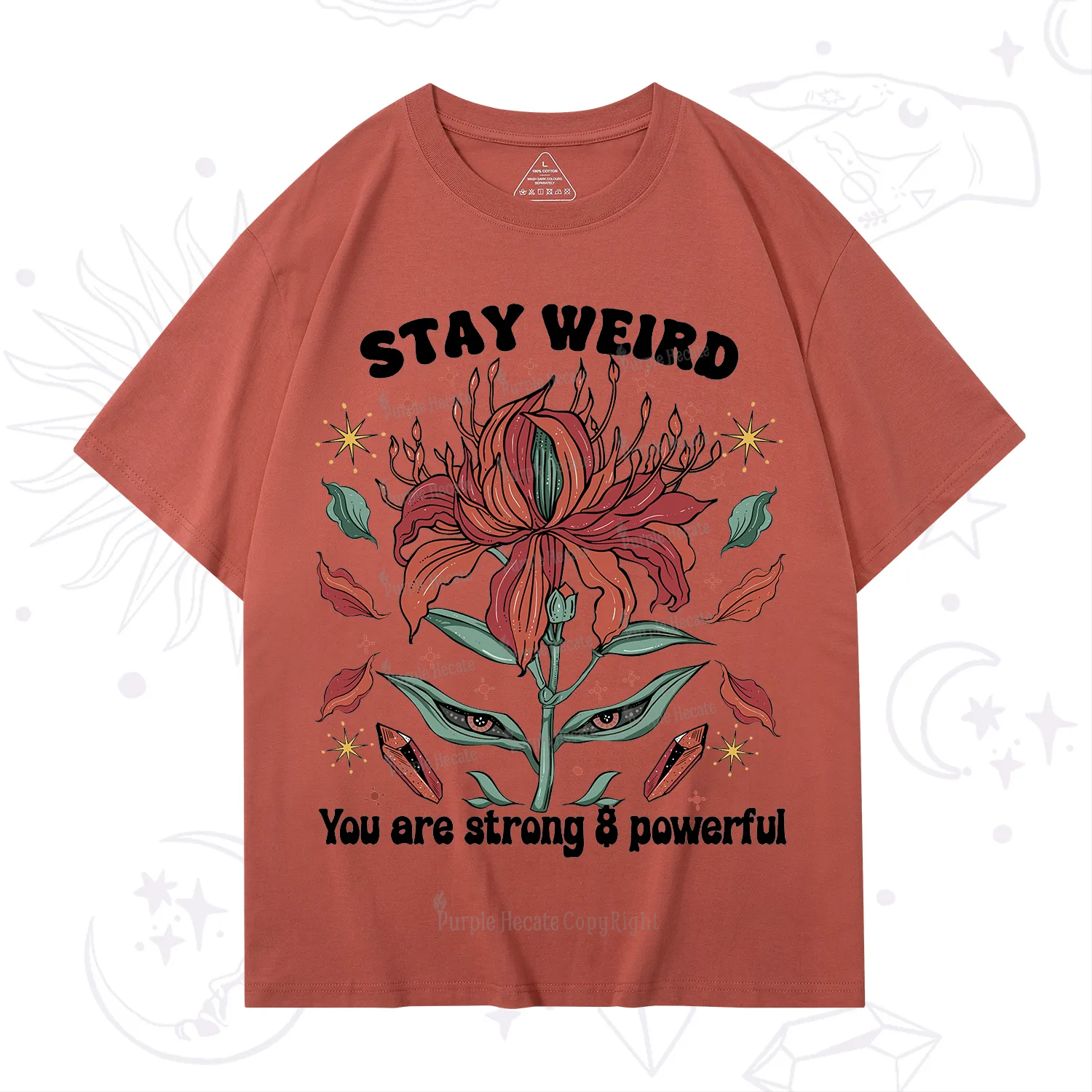 Purplehecate Stay Weird Floral T-Shirt