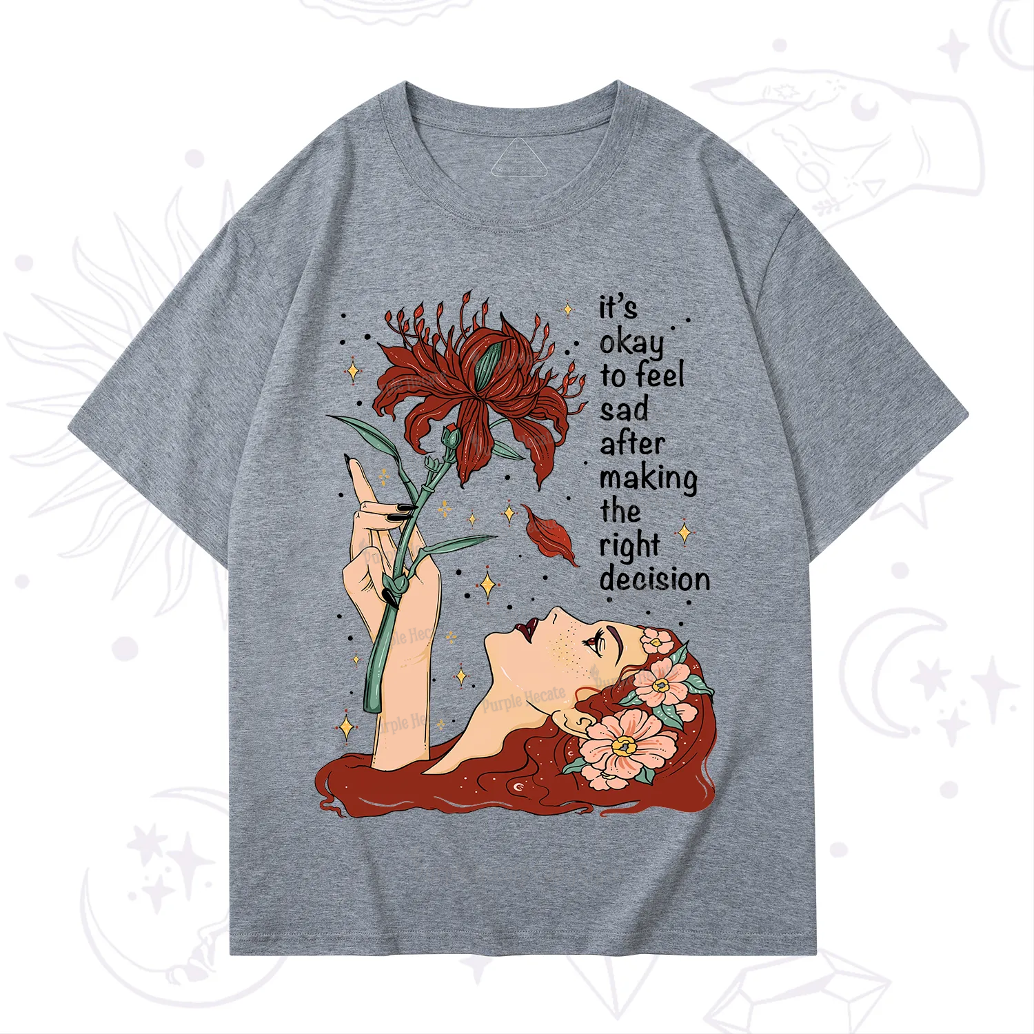 Purplehecate It's Okay To Feel Sad After Making The Right Decision T-Shirt