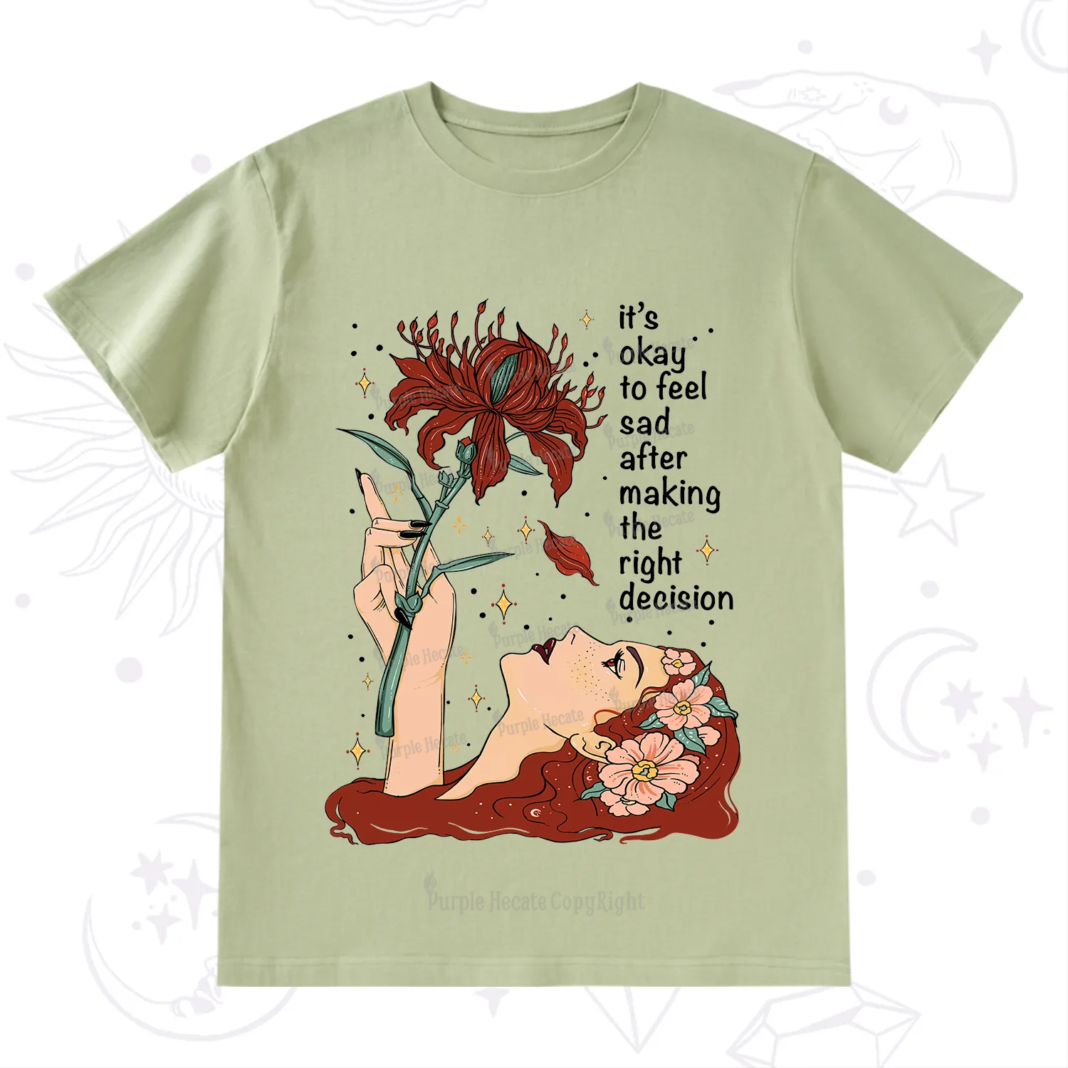 Purplehecate It's Okay To Feel Sad After Making The Right Decision T-Shirt