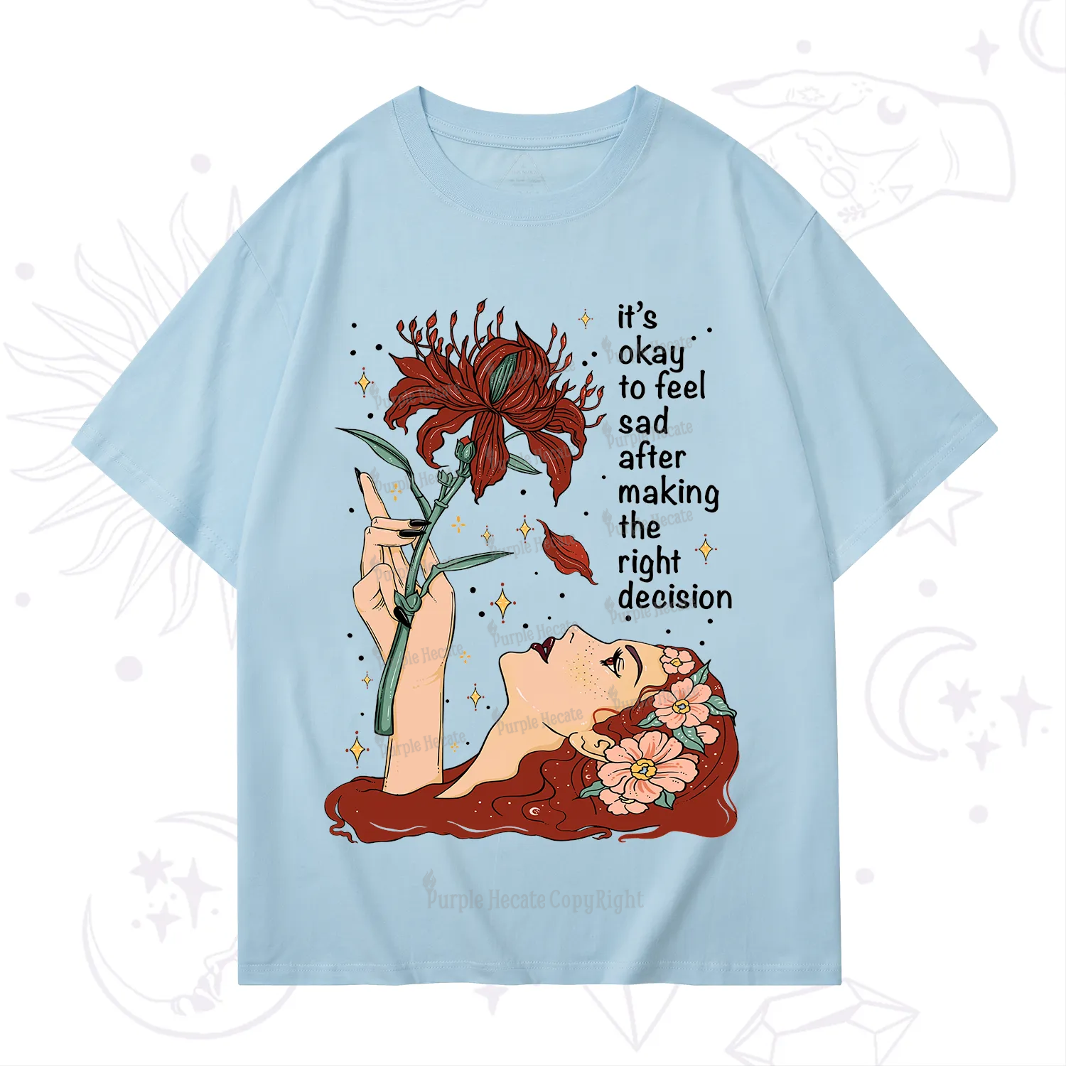 Purplehecate It's Okay To Feel Sad After Making The Right Decision T-Shirt