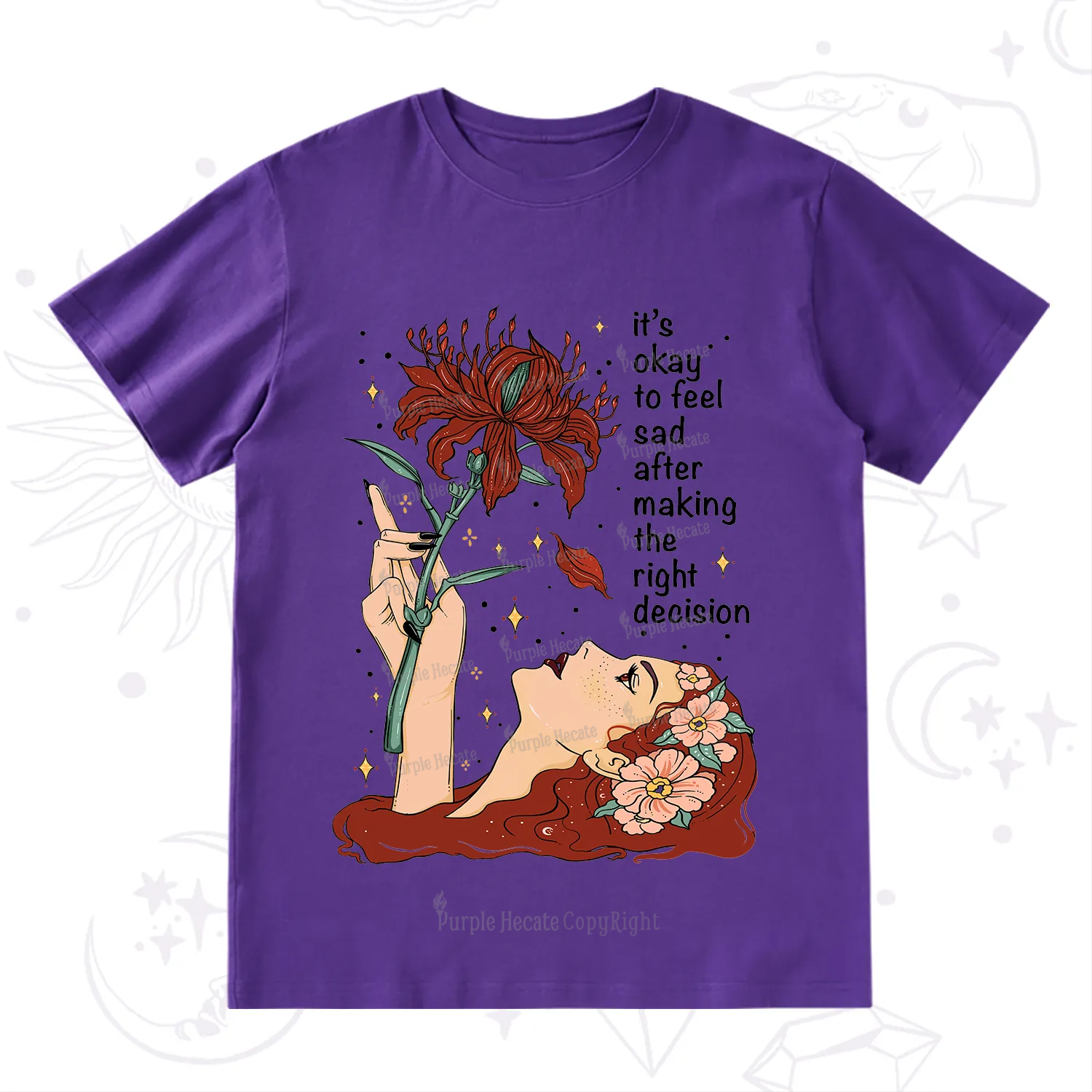 Purplehecate It's Okay To Feel Sad After Making The Right Decision T-Shirt