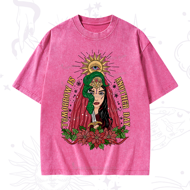 Purplehecate Christmas Prophetic Eye Witch Washed T-Shirt