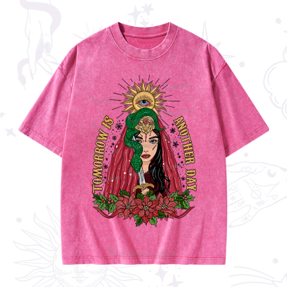 Purplehecate Christmas Prophetic Eye Witch Washed T-Shirt