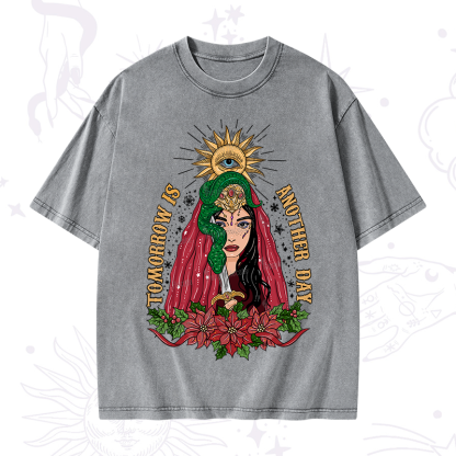 Purplehecate Christmas Prophetic Eye Witch Washed T-Shirt