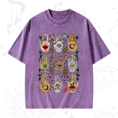 Purplehecate Christmas Helping Hands Washed T-Shirt