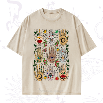 Purplehecate Christmas Helping Hands Washed T-Shirt