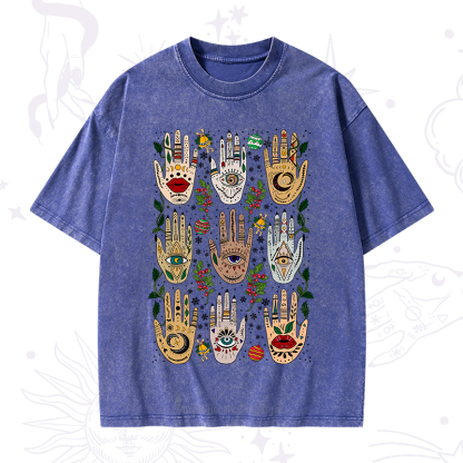 Purplehecate Christmas Helping Hands Washed T-Shirt