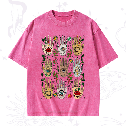 Purplehecate Christmas Helping Hands Washed T-Shirt