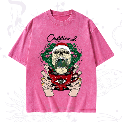 Purplehecate Christmas Caffiend Washed T-Shirt