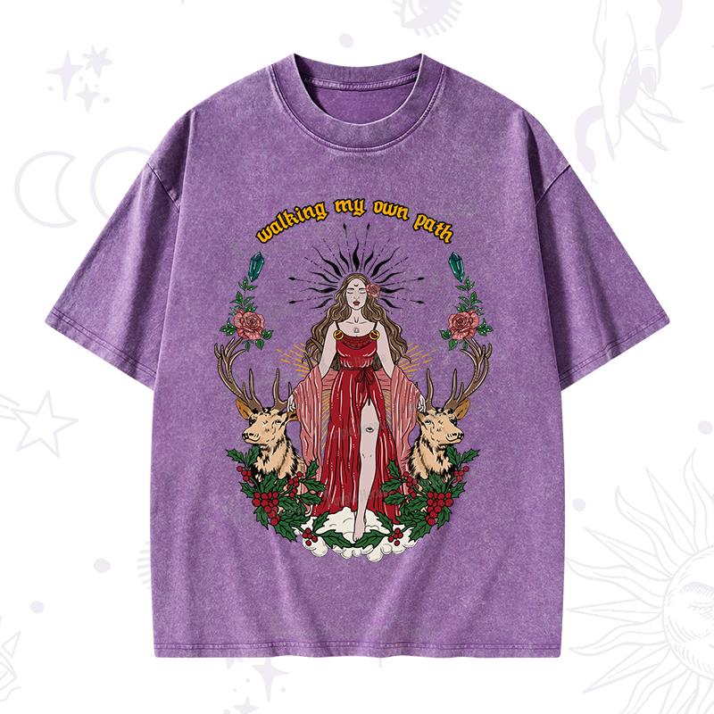 Purplehecate The Triple Goddess Hecate Washed T-Shirt