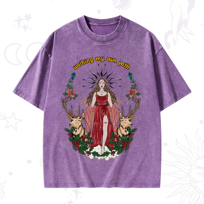 Purplehecate The Triple Goddess Hecate Washed T-Shirt