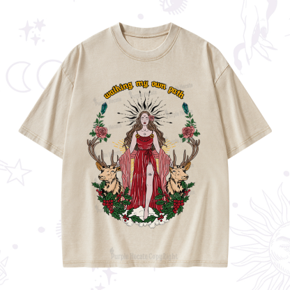 Purplehecate The Triple Goddess Hecate Washed T-Shirt