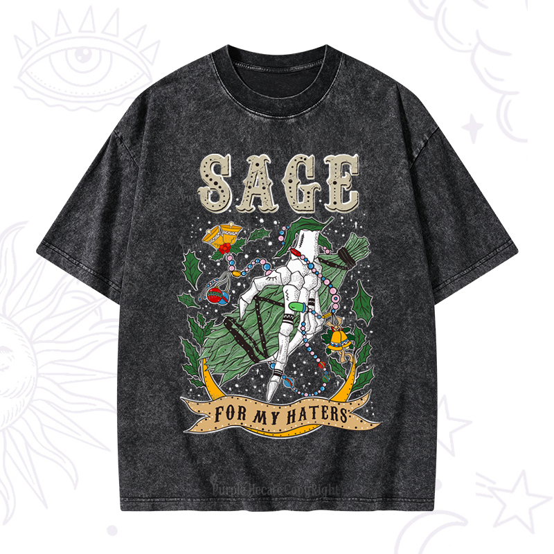 Purplehecate Christmas Sage For M?��? Washed T-Shirt