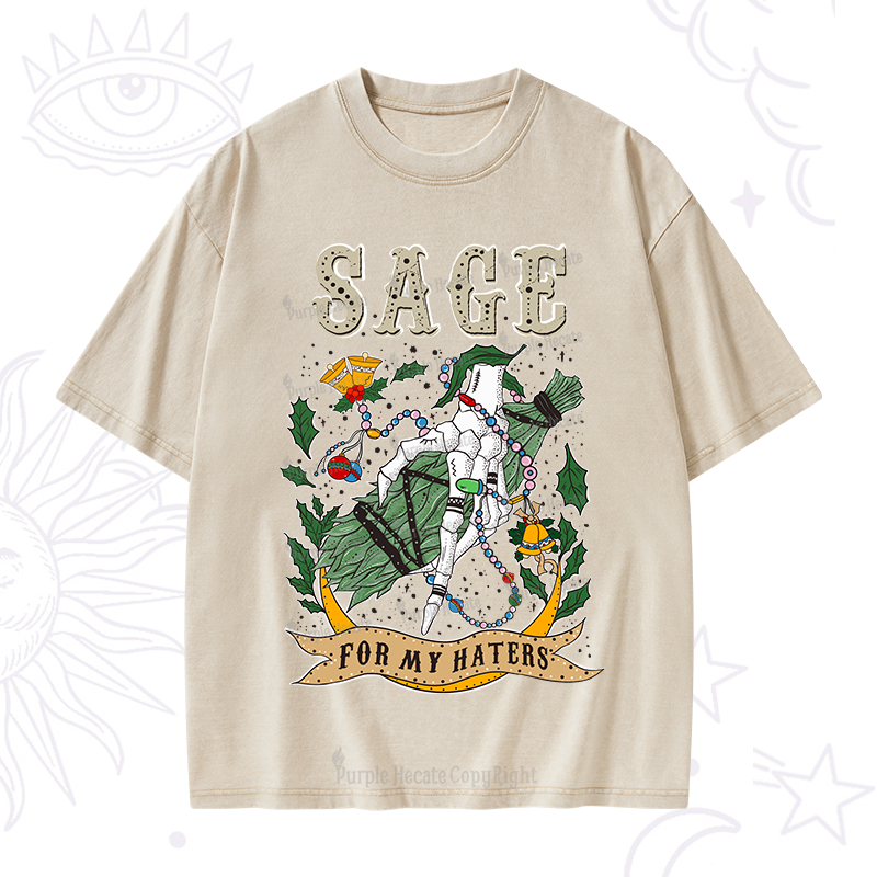 Purplehecate Christmas Sage For M?��? Washed T-Shirt