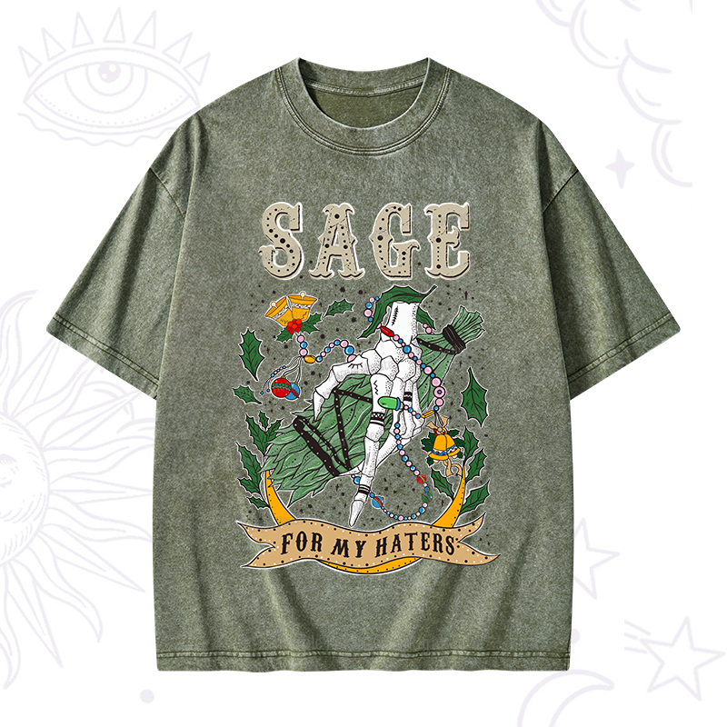 Purplehecate Christmas Sage For M?��? Washed T-Shirt