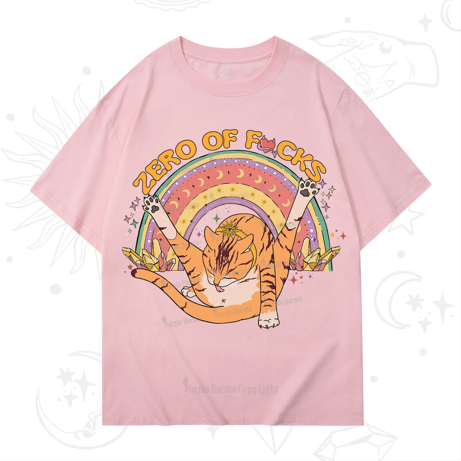 Purplehecate The Zero Fucks Cat T-Shirt