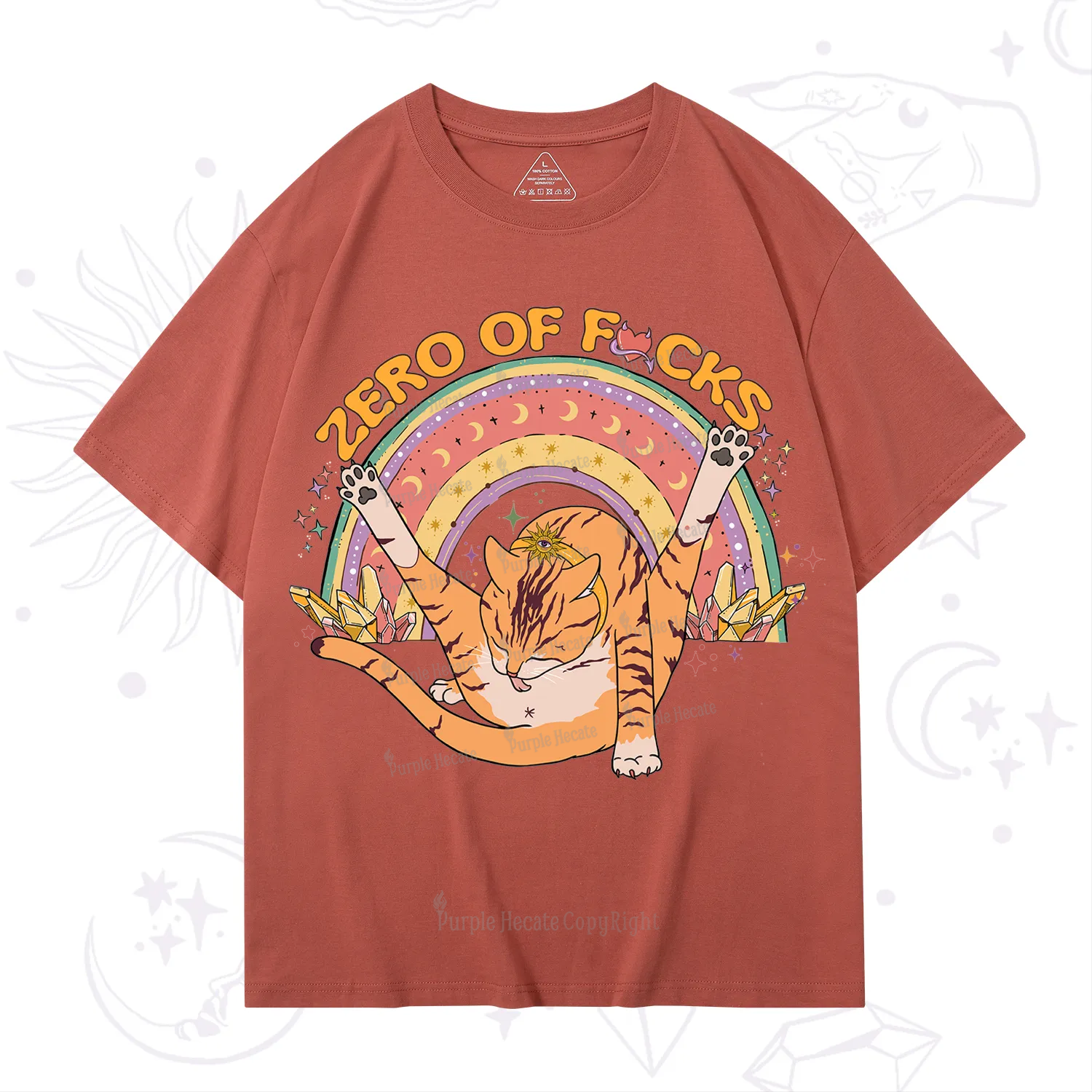 Purplehecate The Zero Fucks Cat T-Shirt