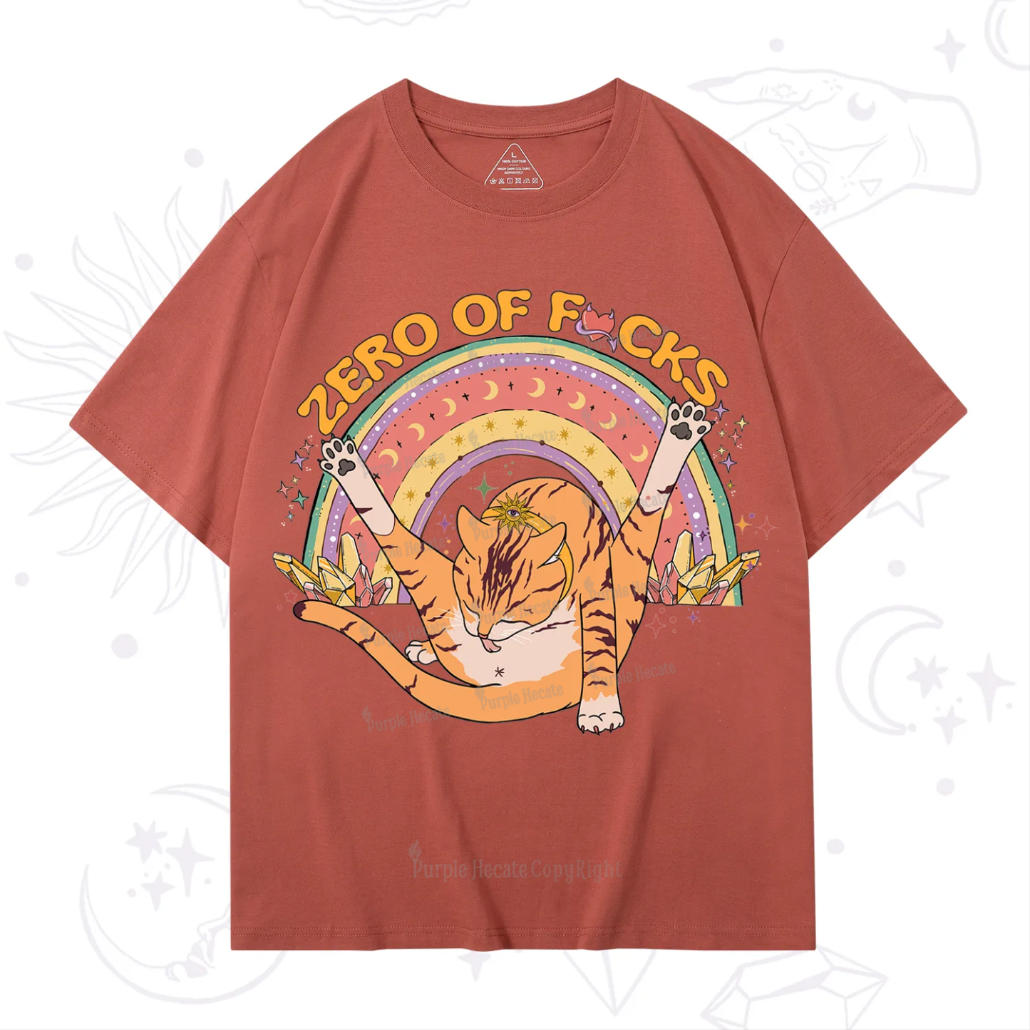 Purplehecate The Zero Fucks Cat T-Shirt