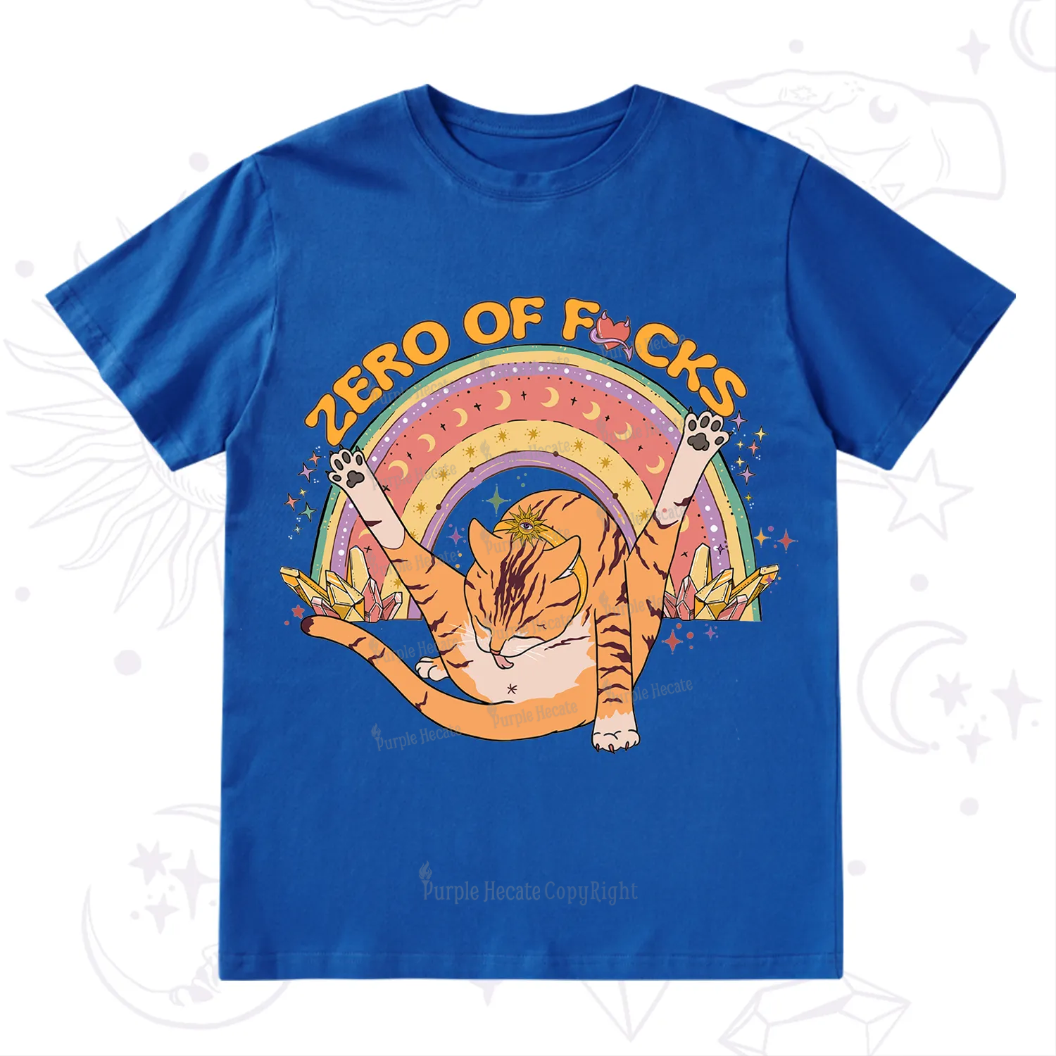 Purplehecate The Zero Fucks Cat T-Shirt