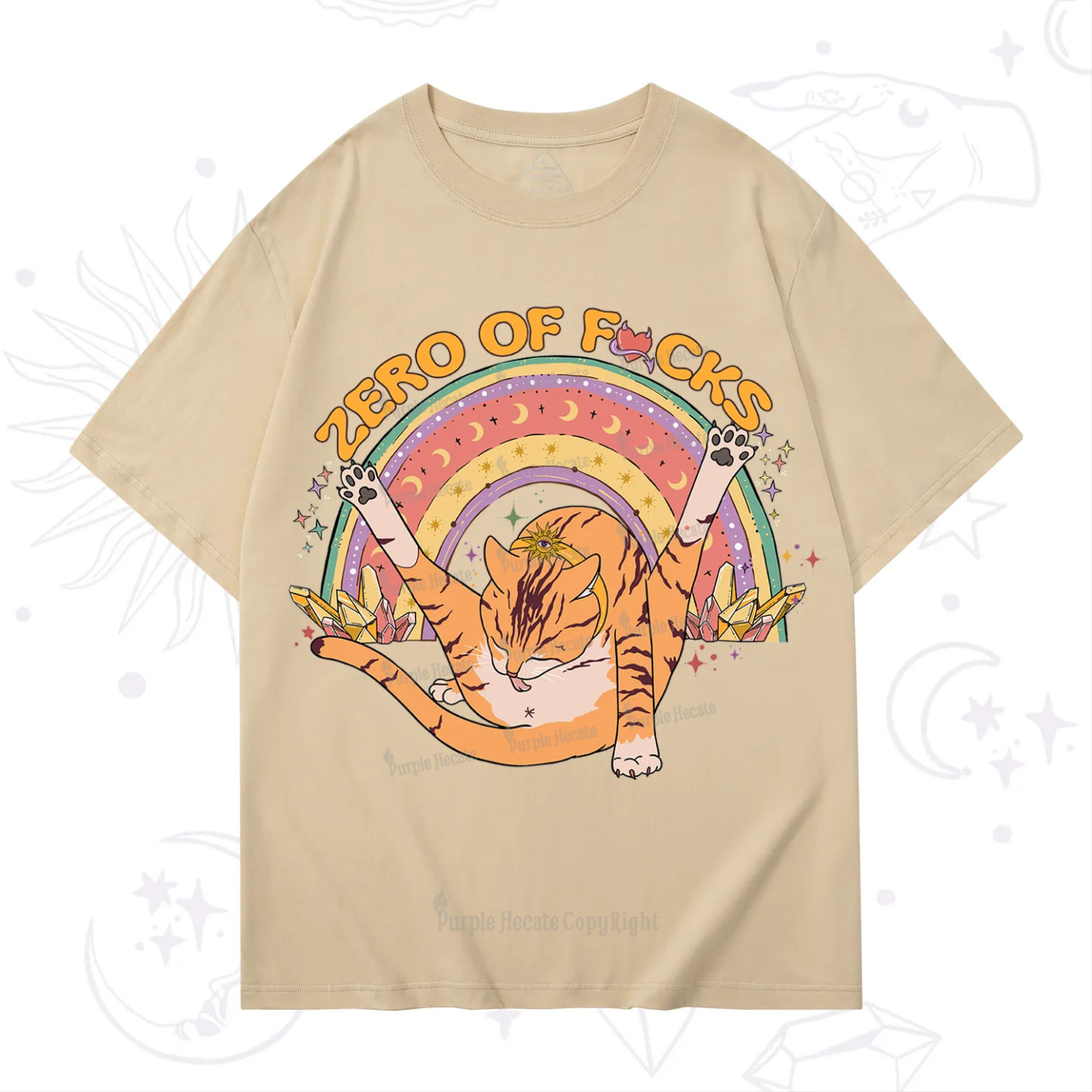 Purplehecate The Zero Fucks Cat T-Shirt