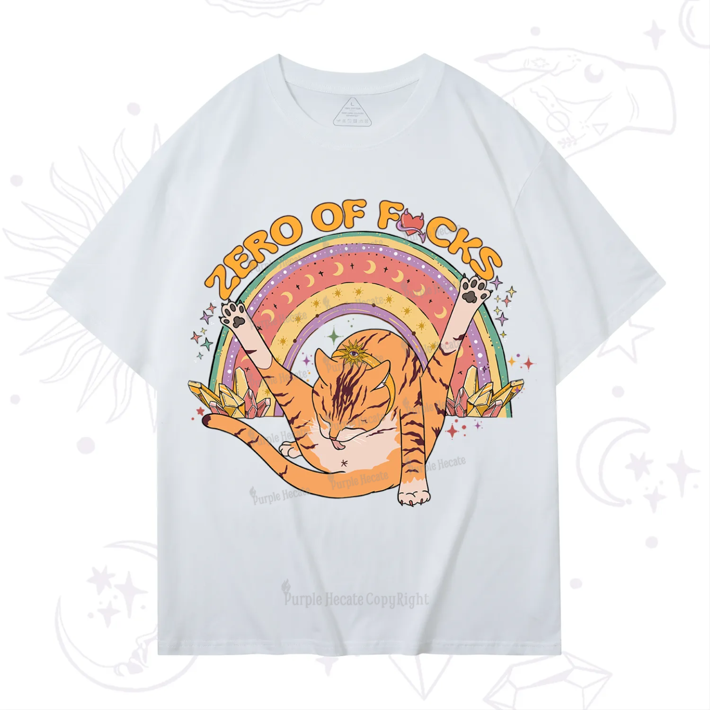 Purplehecate The Zero Fucks Cat T-Shirt