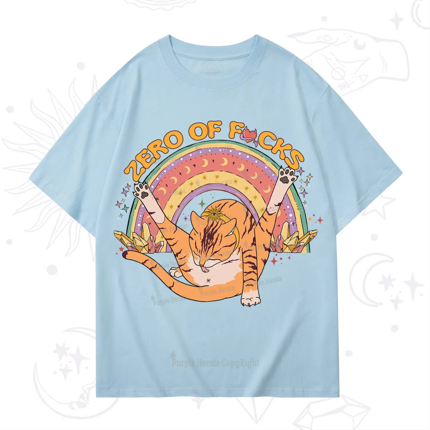 Purplehecate The Zero Fucks Cat T-Shirt