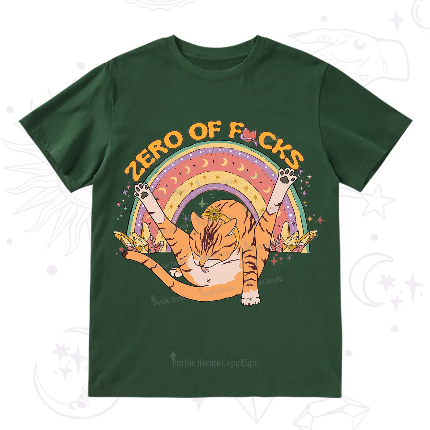 Purplehecate The Zero Fucks Cat T-Shirt