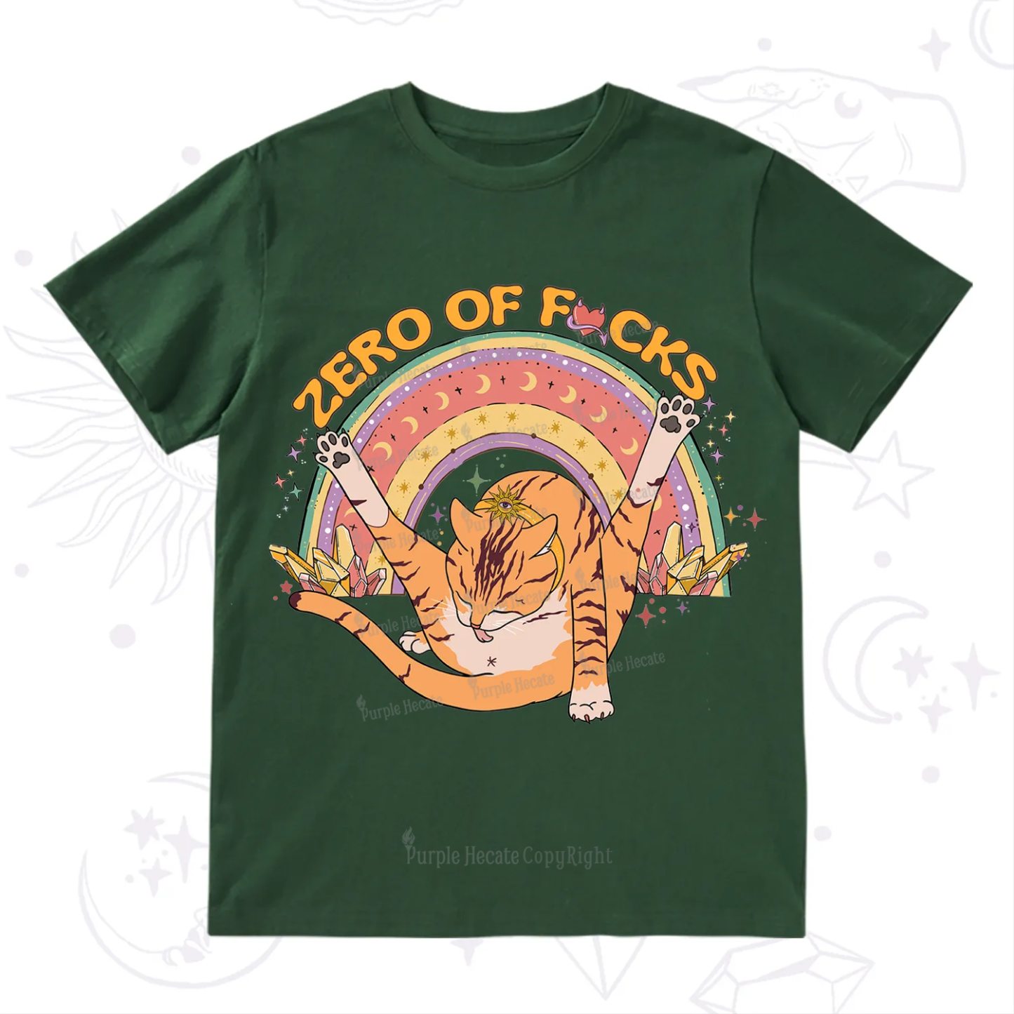 Purplehecate The Zero Fucks Cat T-Shirt