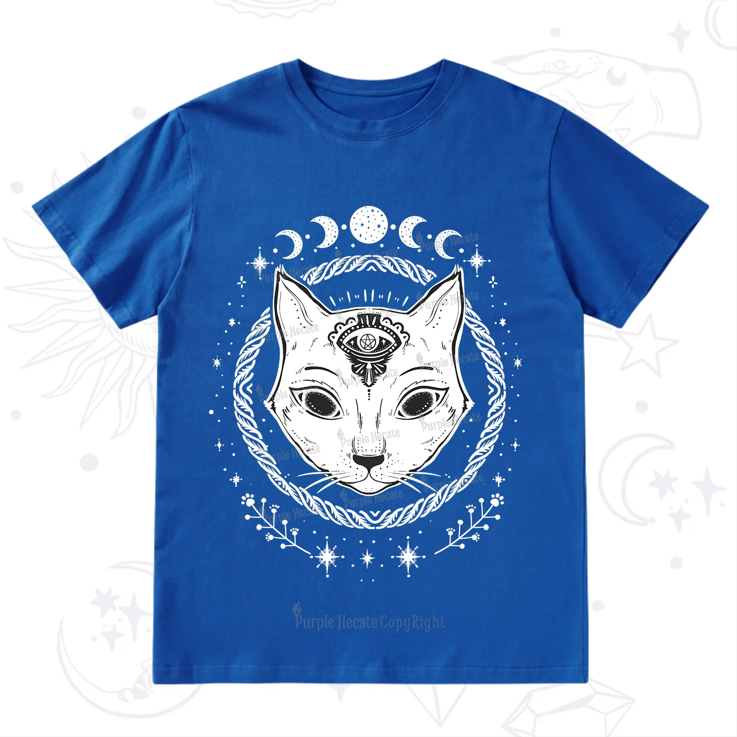 Purplehecate Third Eye Black Cat T-Shirt