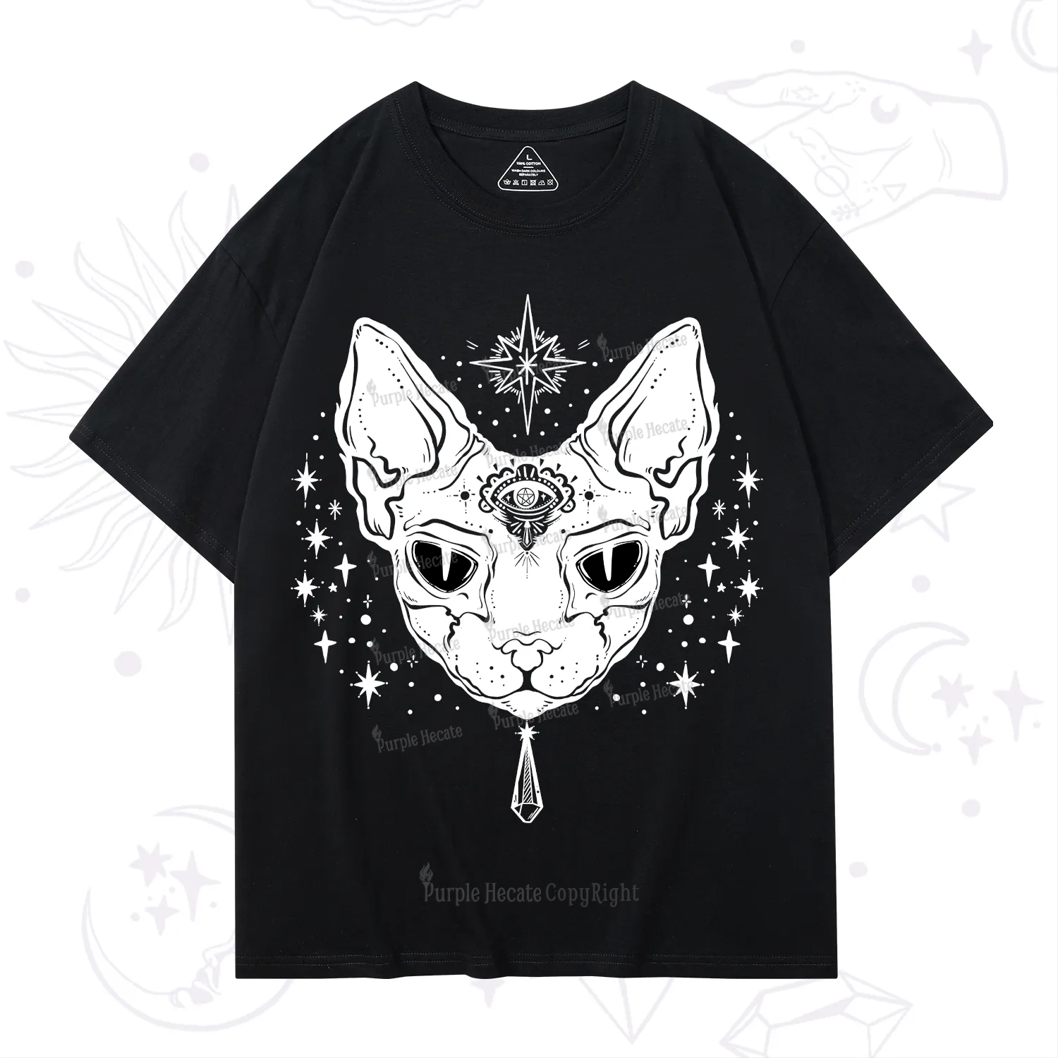 Purplehecate Three Eyed Sphynx Cat T-Shirt