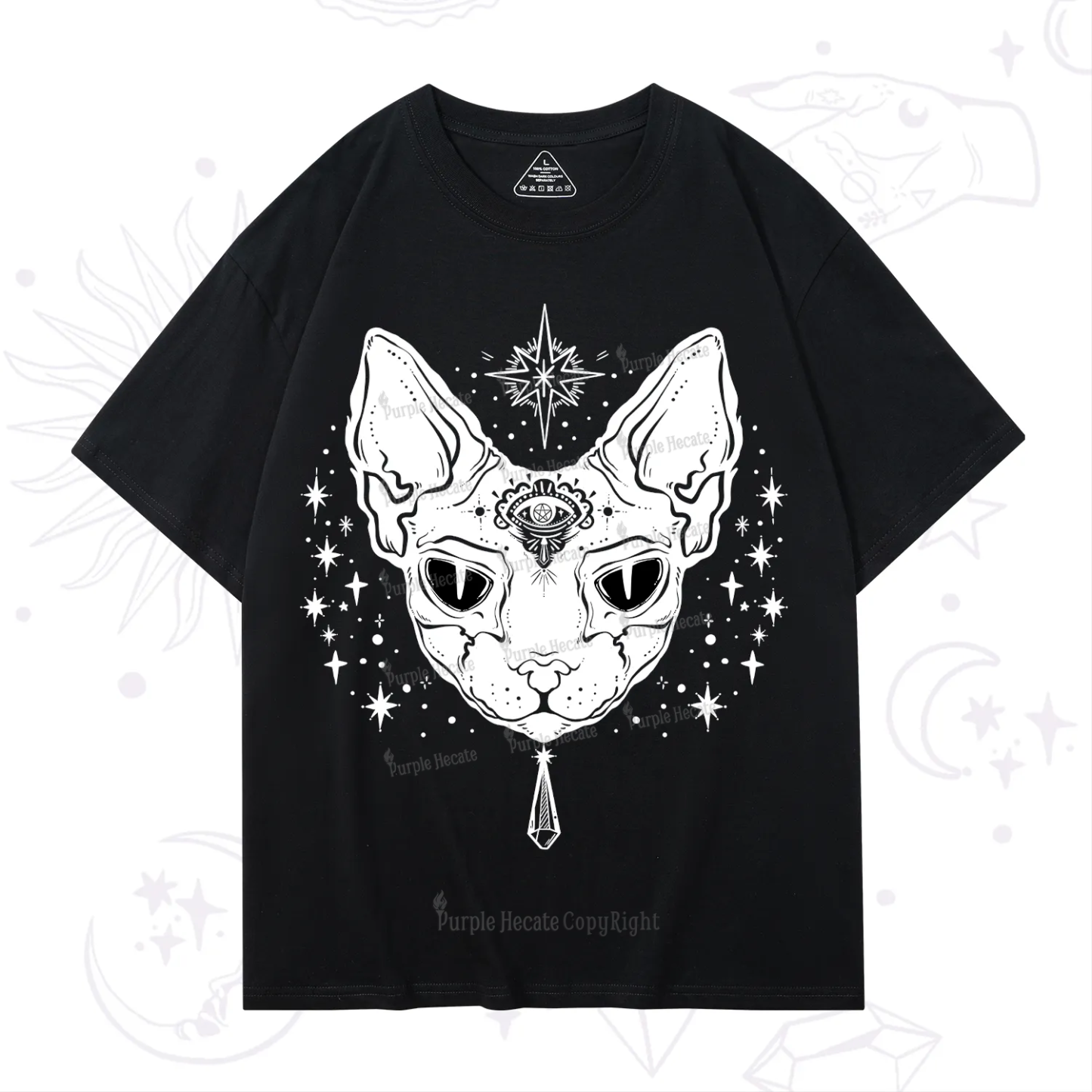 Purplehecate Three Eyed Sphynx Cat T-Shirt