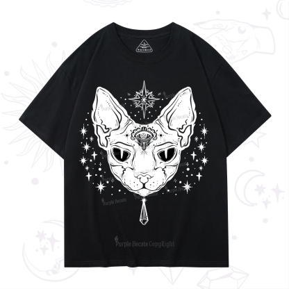 Purplehecate Three Eyed Sphynx Cat T-Shirt