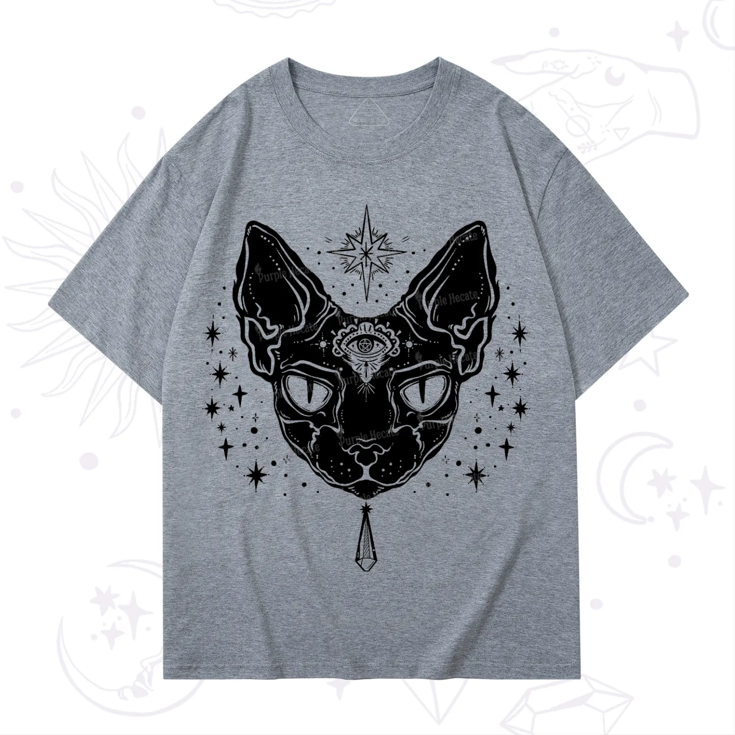 Purplehecate Three Eyed Sphynx Cat T-Shirt