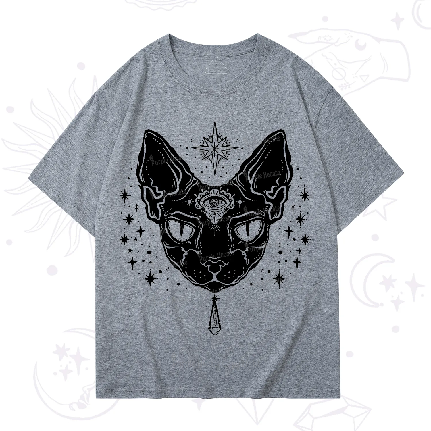 Purplehecate Three Eyed Sphynx Cat T-Shirt