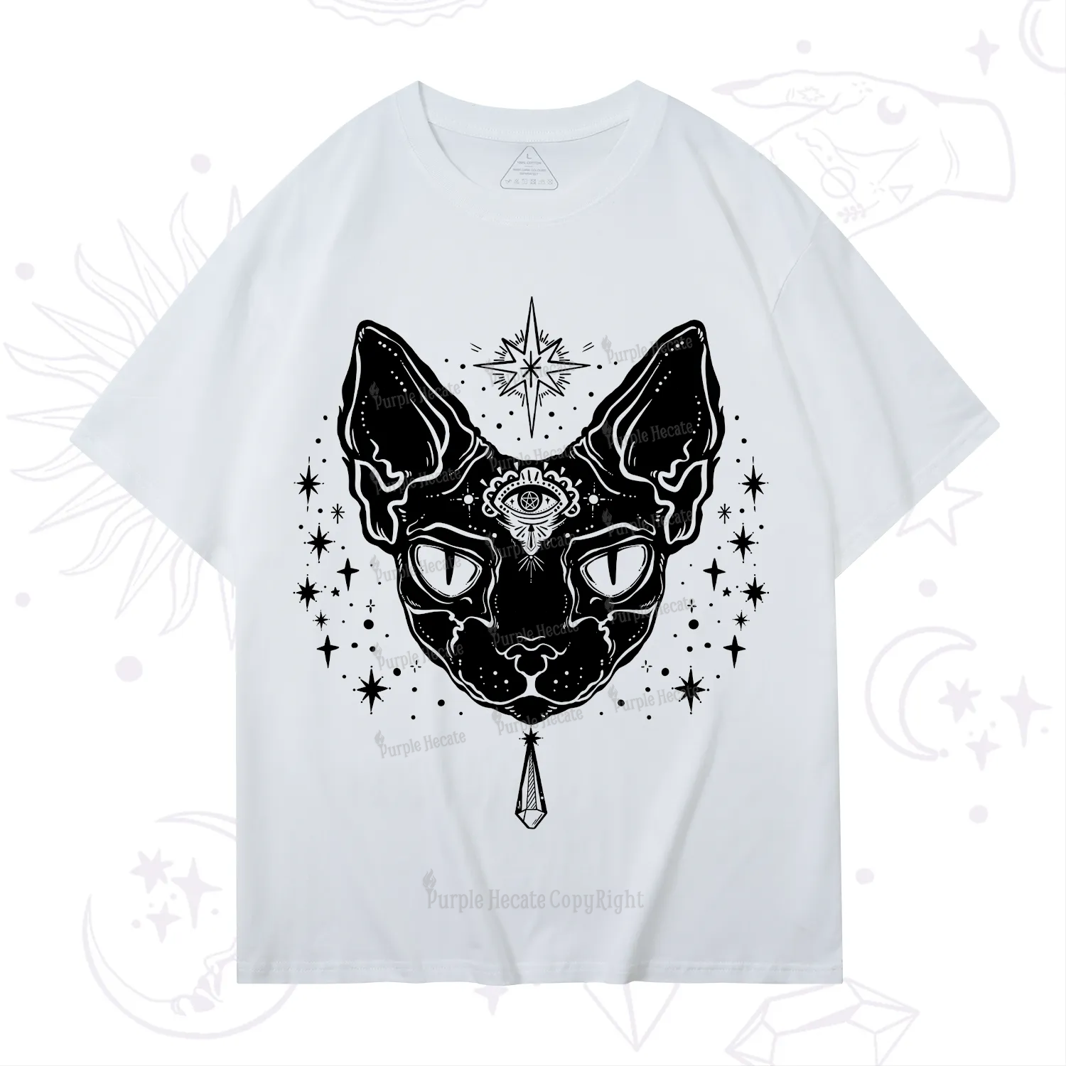 Purplehecate Three Eyed Sphynx Cat T-Shirt