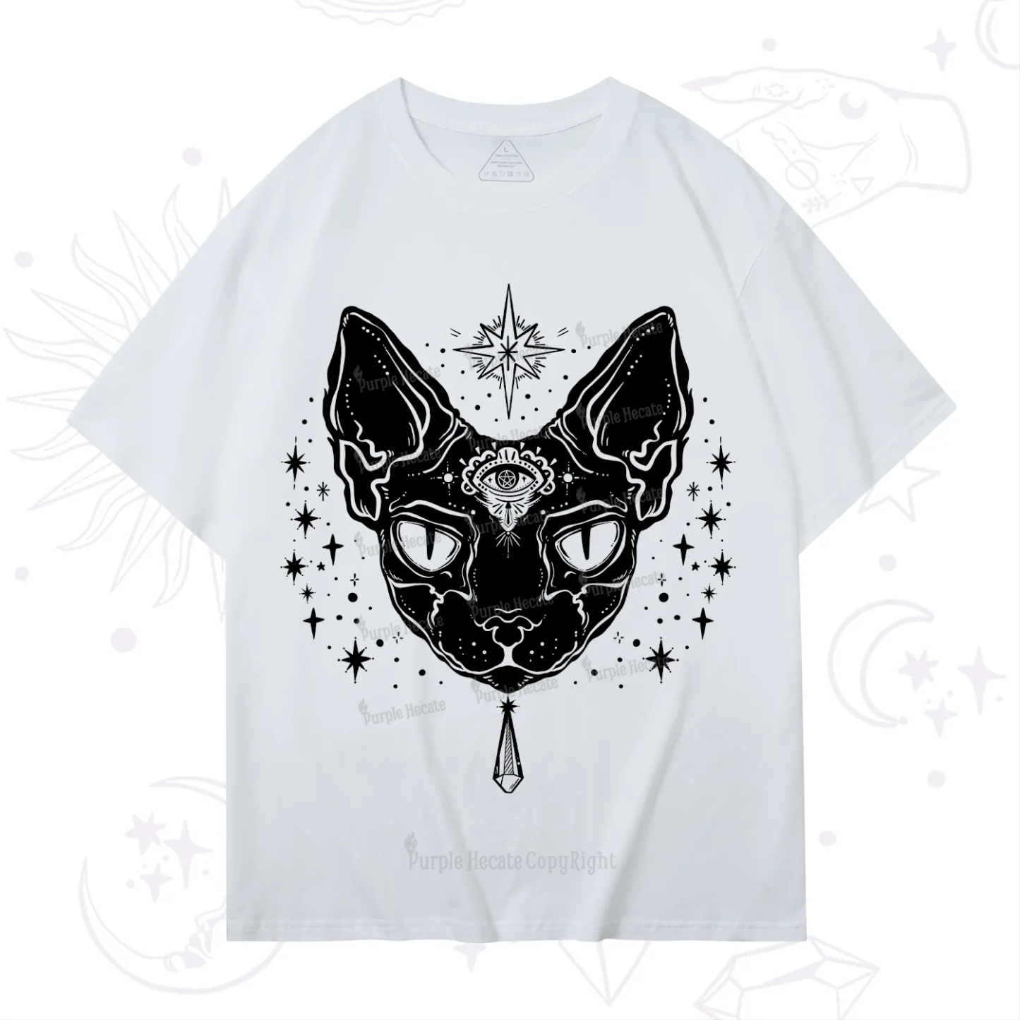 Purplehecate Three Eyed Sphynx Cat T-Shirt