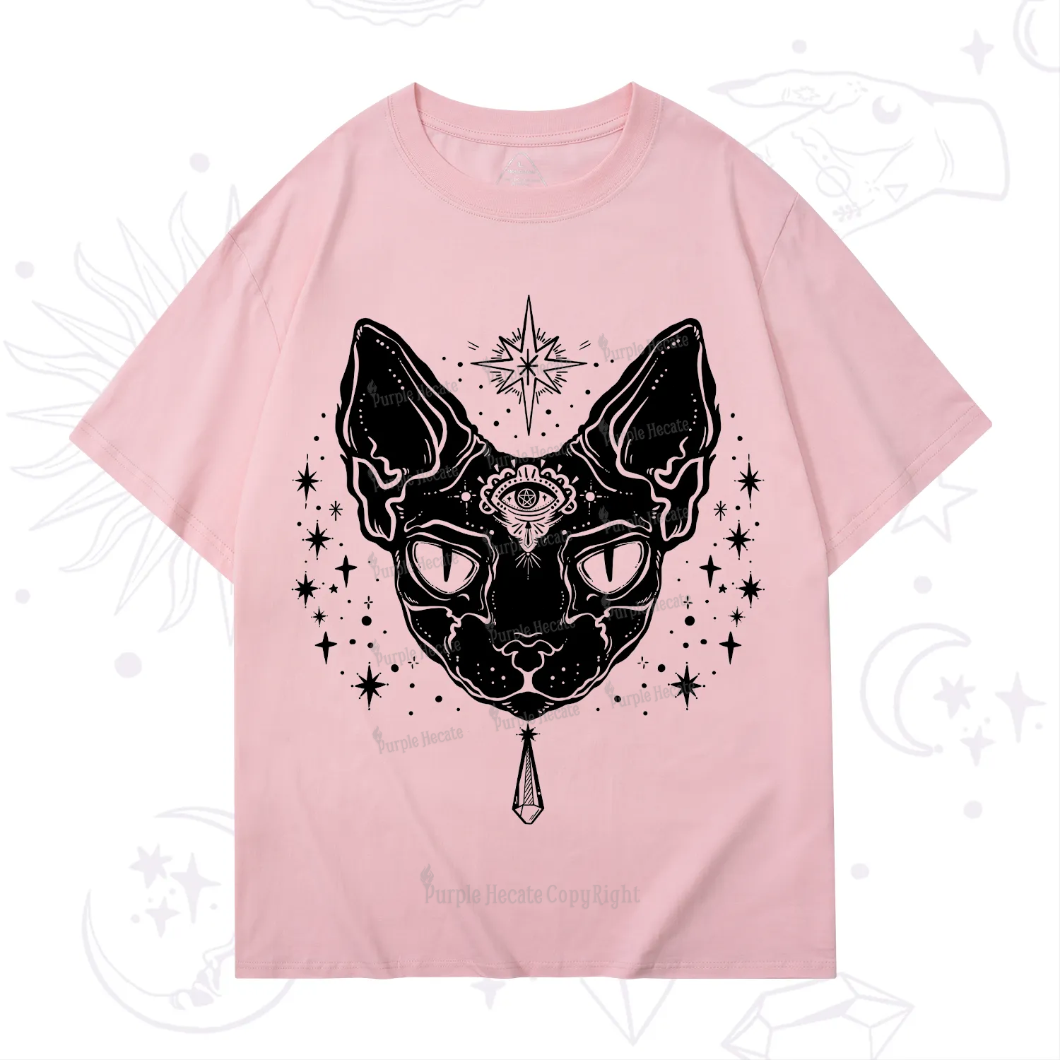 Purplehecate Three Eyed Sphynx Cat T-Shirt
