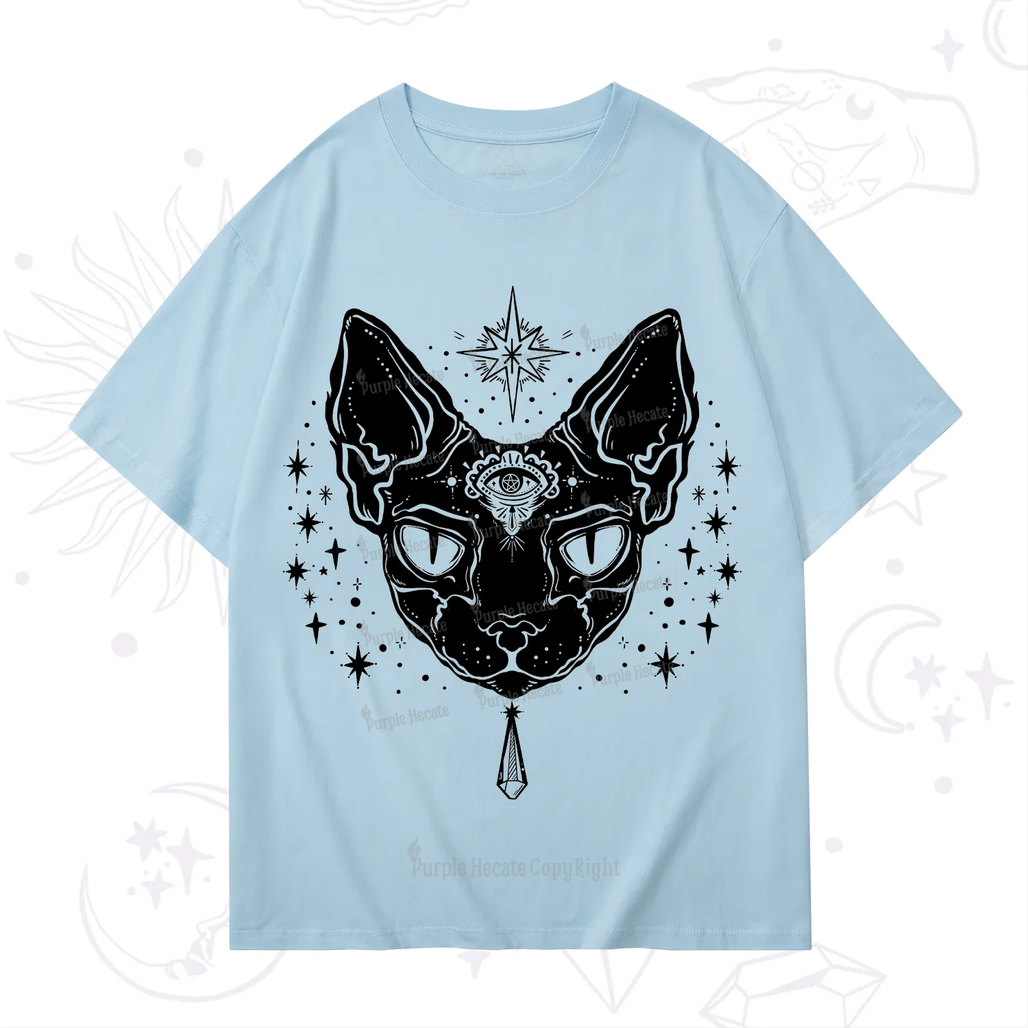 Purplehecate Three Eyed Sphynx Cat T-Shirt