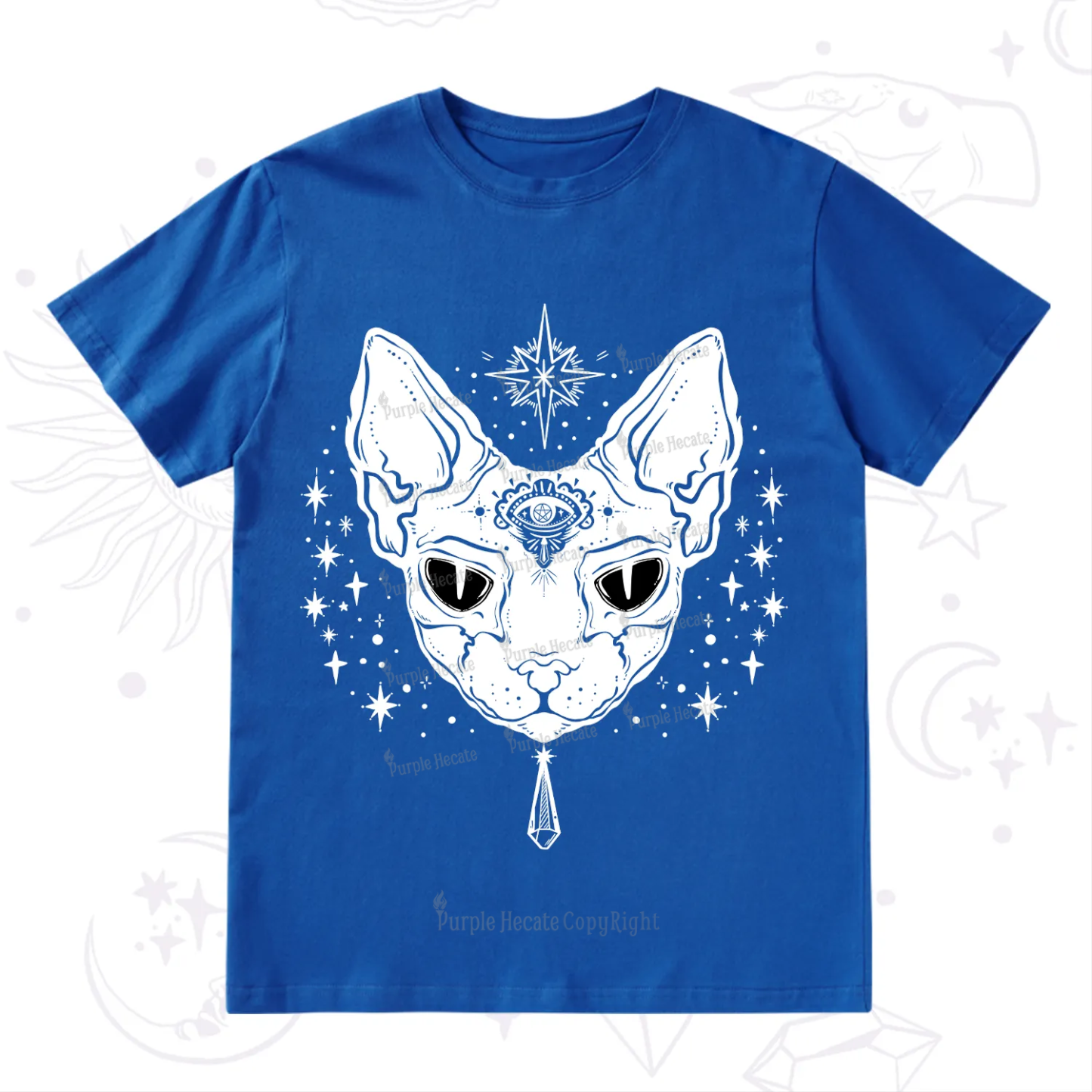 Purplehecate Three Eyed Sphynx Cat T-Shirt