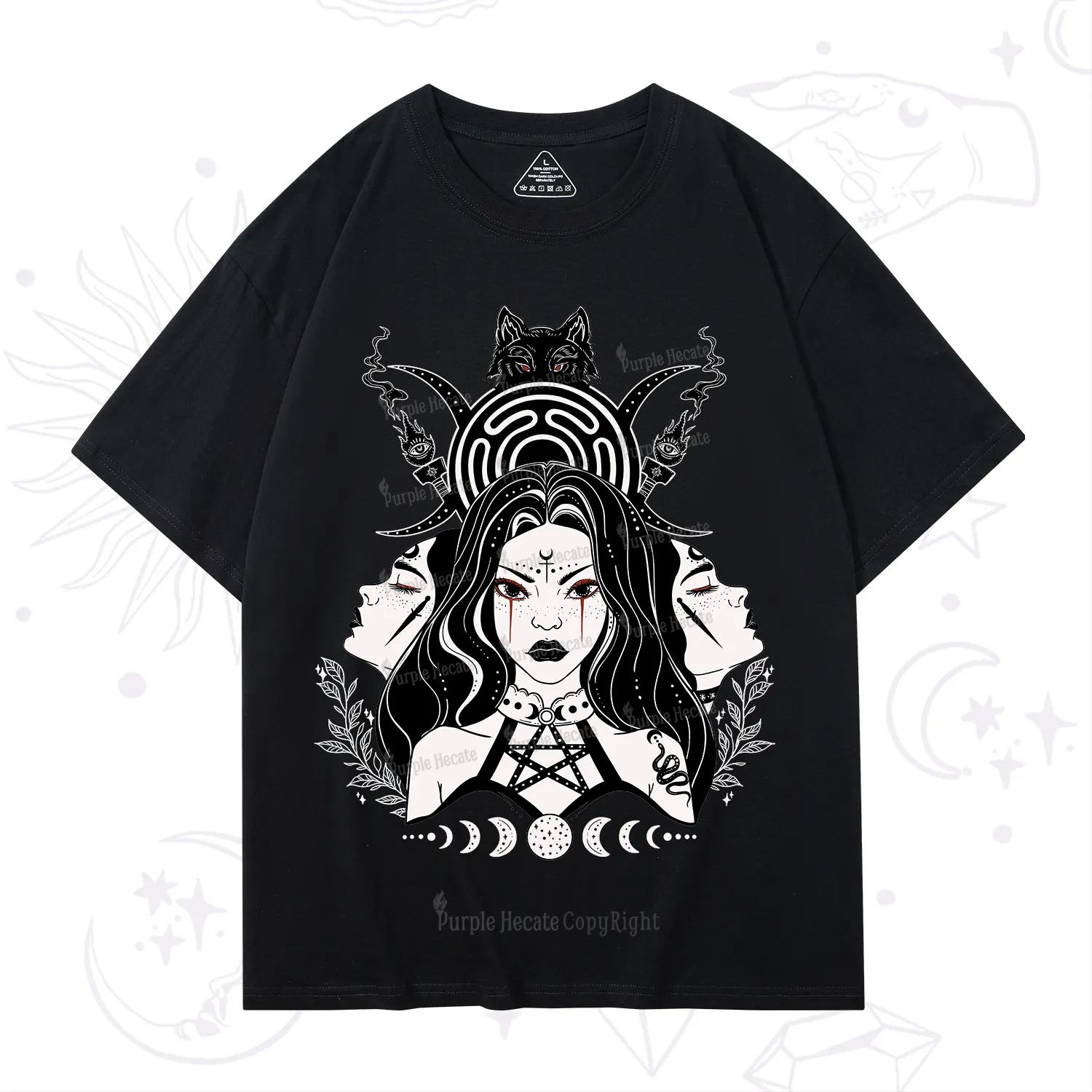 Purplehecate The Triple Moon Goddess Hecate T-Shirt