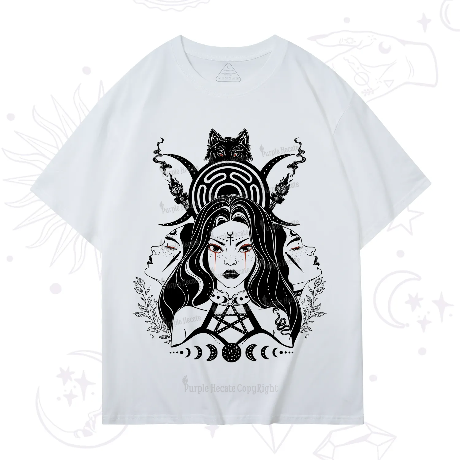 Purplehecate The Triple Moon Goddess Hecate T-Shirt