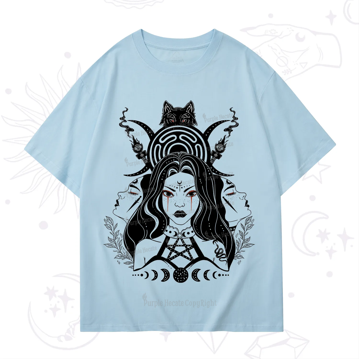 Purplehecate The Triple Moon Goddess Hecate T-Shirt
