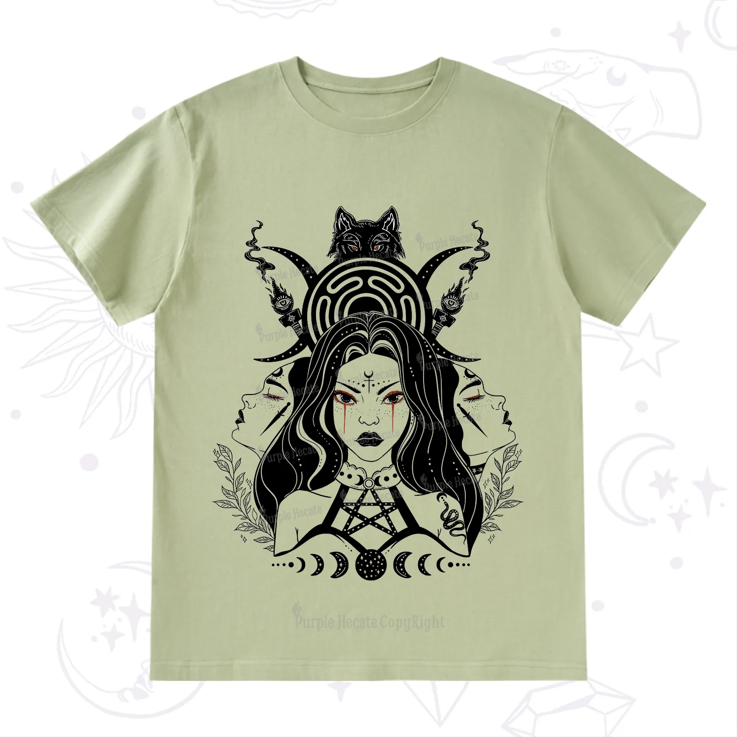 Purplehecate The Triple Moon Goddess Hecate T-Shirt