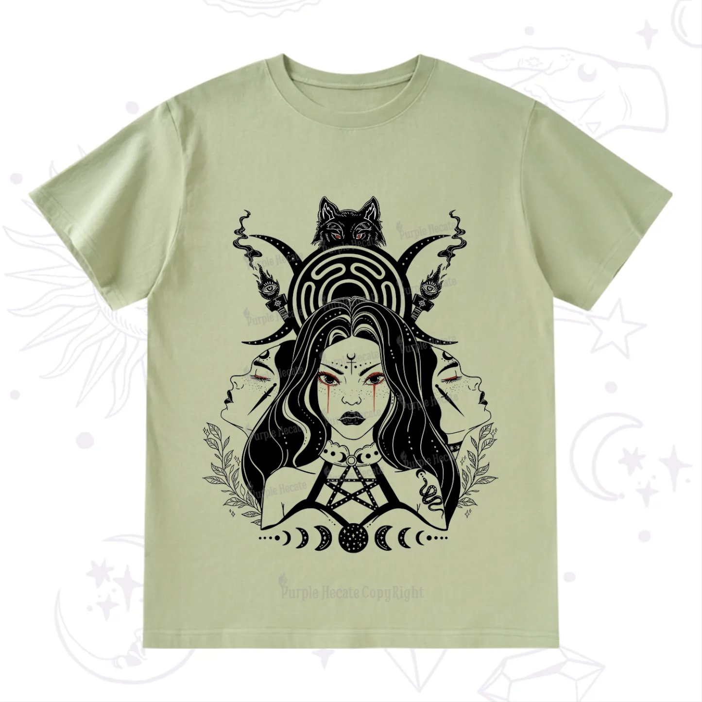 Purplehecate The Triple Moon Goddess Hecate T-Shirt