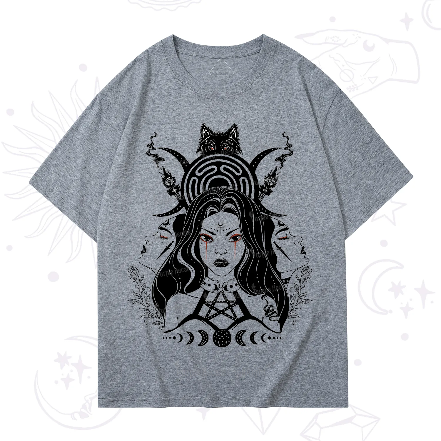 Purplehecate The Triple Moon Goddess Hecate T-Shirt