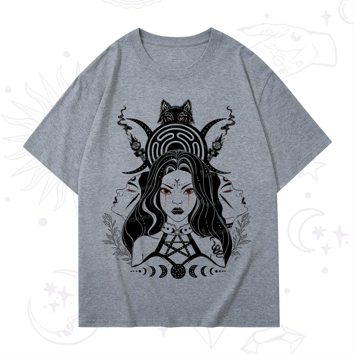 Purplehecate The Triple Moon Goddess Hecate T-Shirt