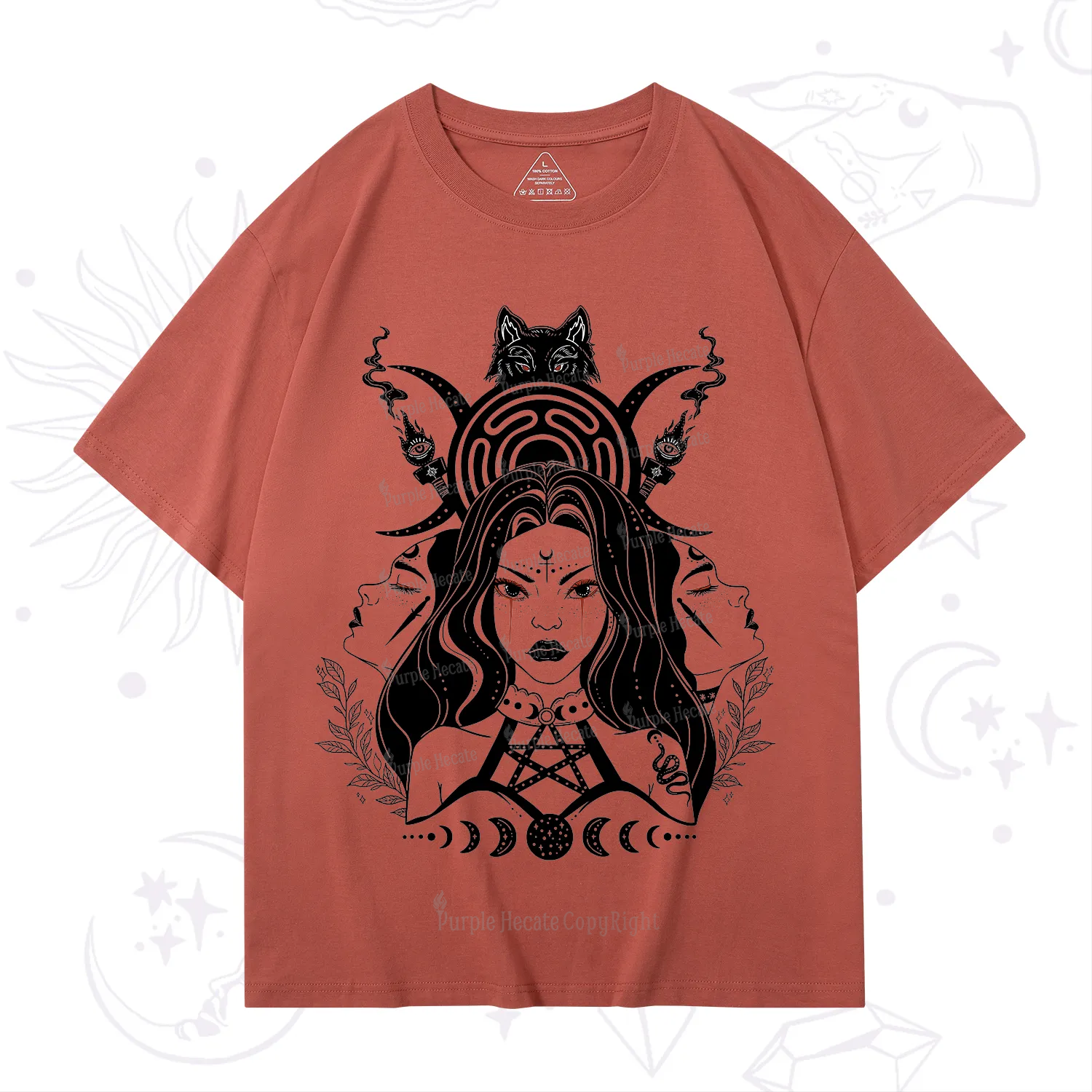 Purplehecate The Triple Moon Goddess Hecate T-Shirt
